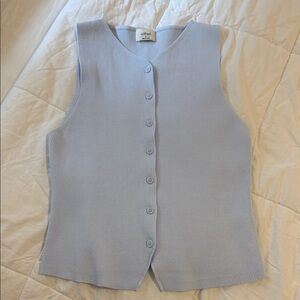 Aritzia light blue cardigan tank top